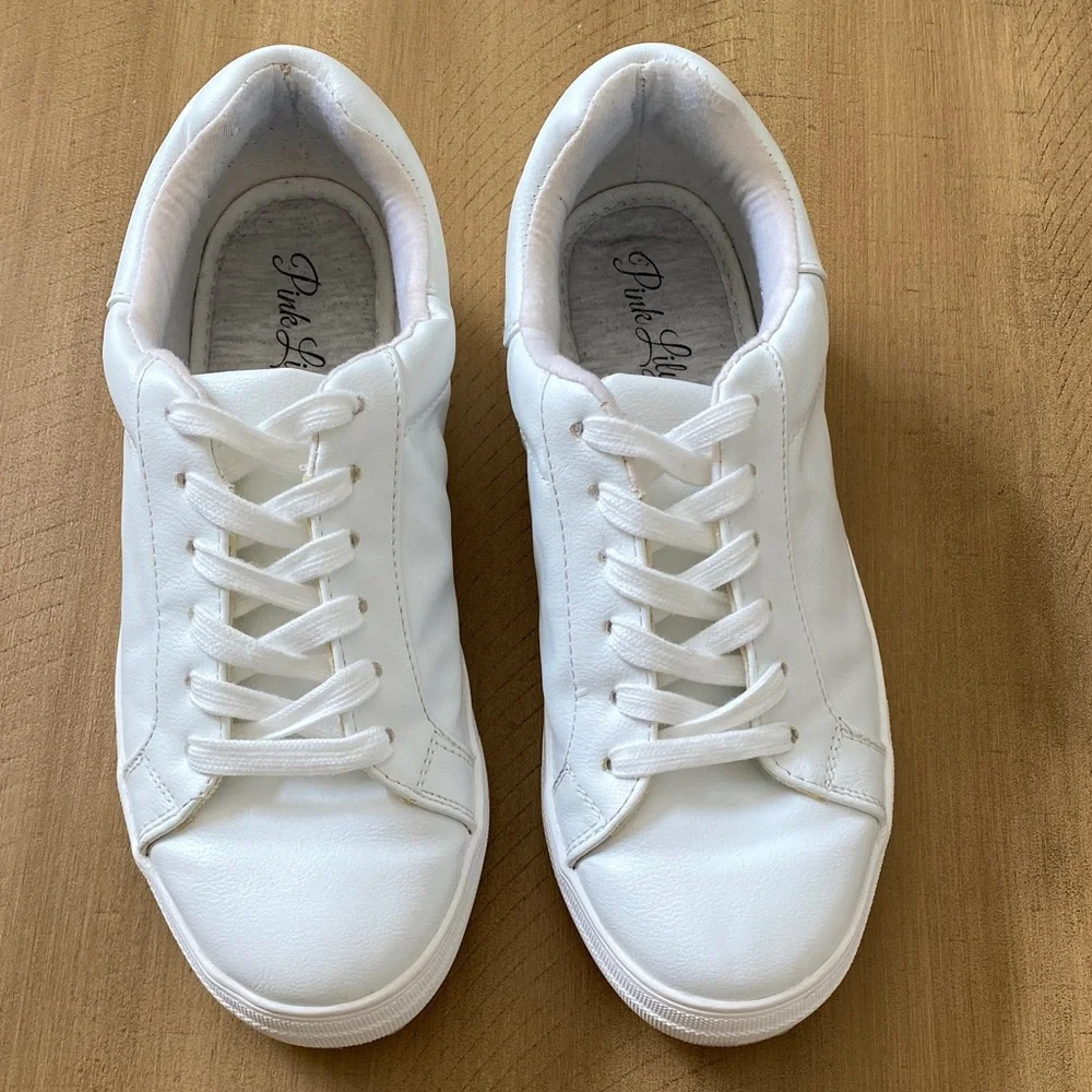 Pink Lily White platform Sneakers size 9